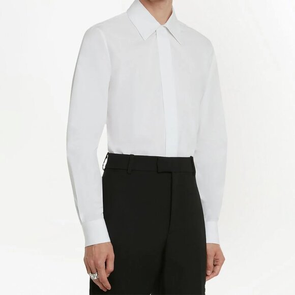 Alexander McQueen Men’s Long Sleeved Button Down Shirt White Size 15 NEW NWT - Picture 2 of 14